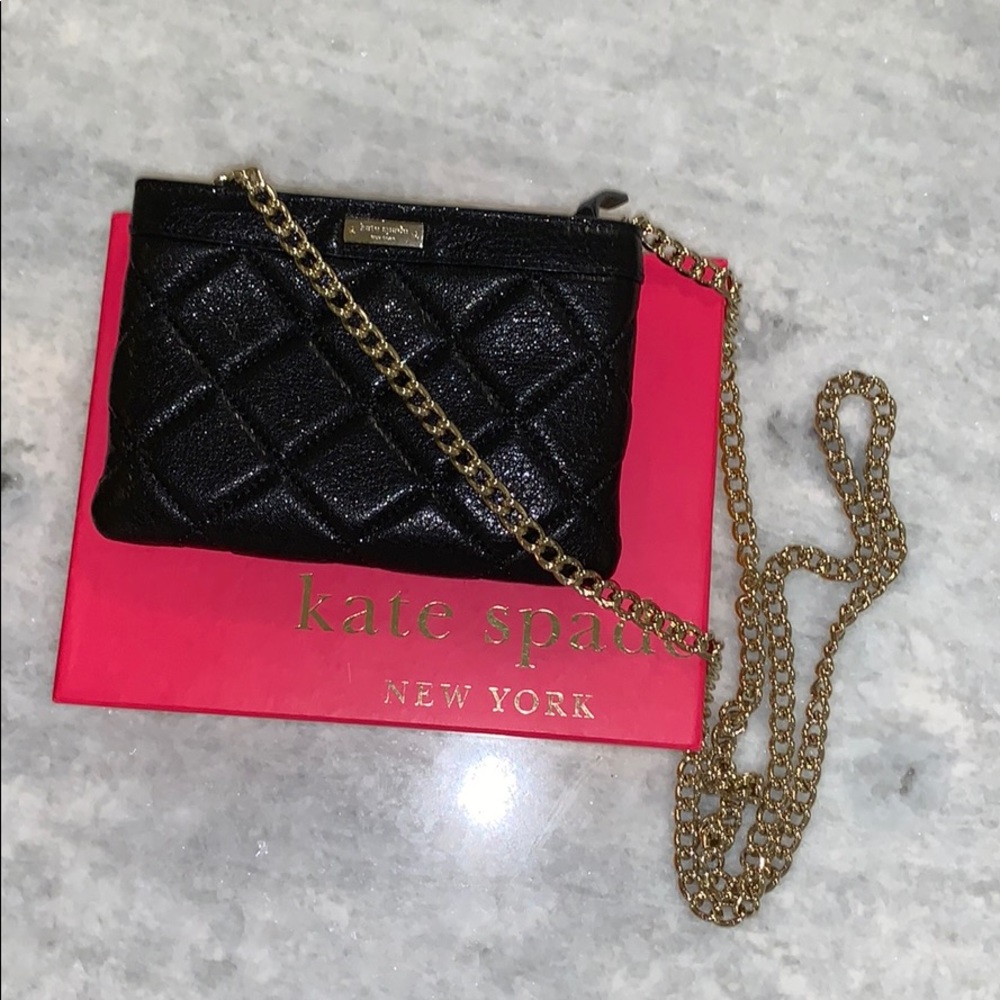 Kate Spade Quilted Black Leather Evening Bag